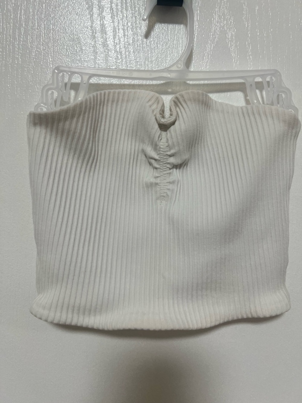 Aritzia Wilfred White Ribbed Strapless Gaby Tube Top
